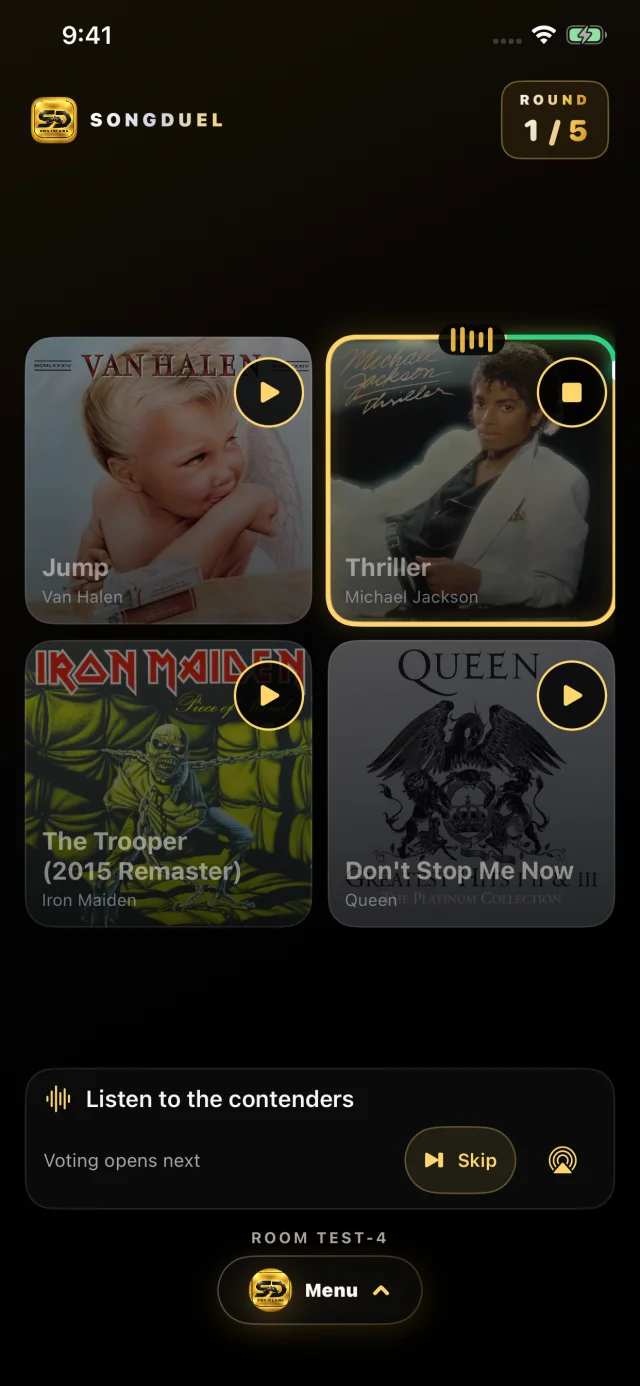 Own the Ring: four songs competing in a multiplayer battle